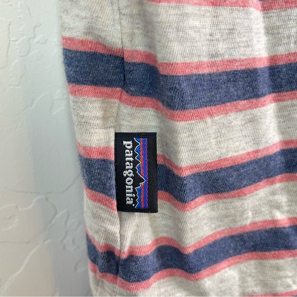 Patagonia Worn Wear Men's Squeaky Clean Rugby Small Striped Peak Pink Polo Shirt - Picture 8 of 16